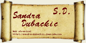 Sandra Dubačkić vizit kartica